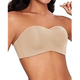 Ubras Push Up Strapless Bras for Women, Non-Slip Flexi Wire Bras 3D Molded Cup, Seamless Comfortable Bra