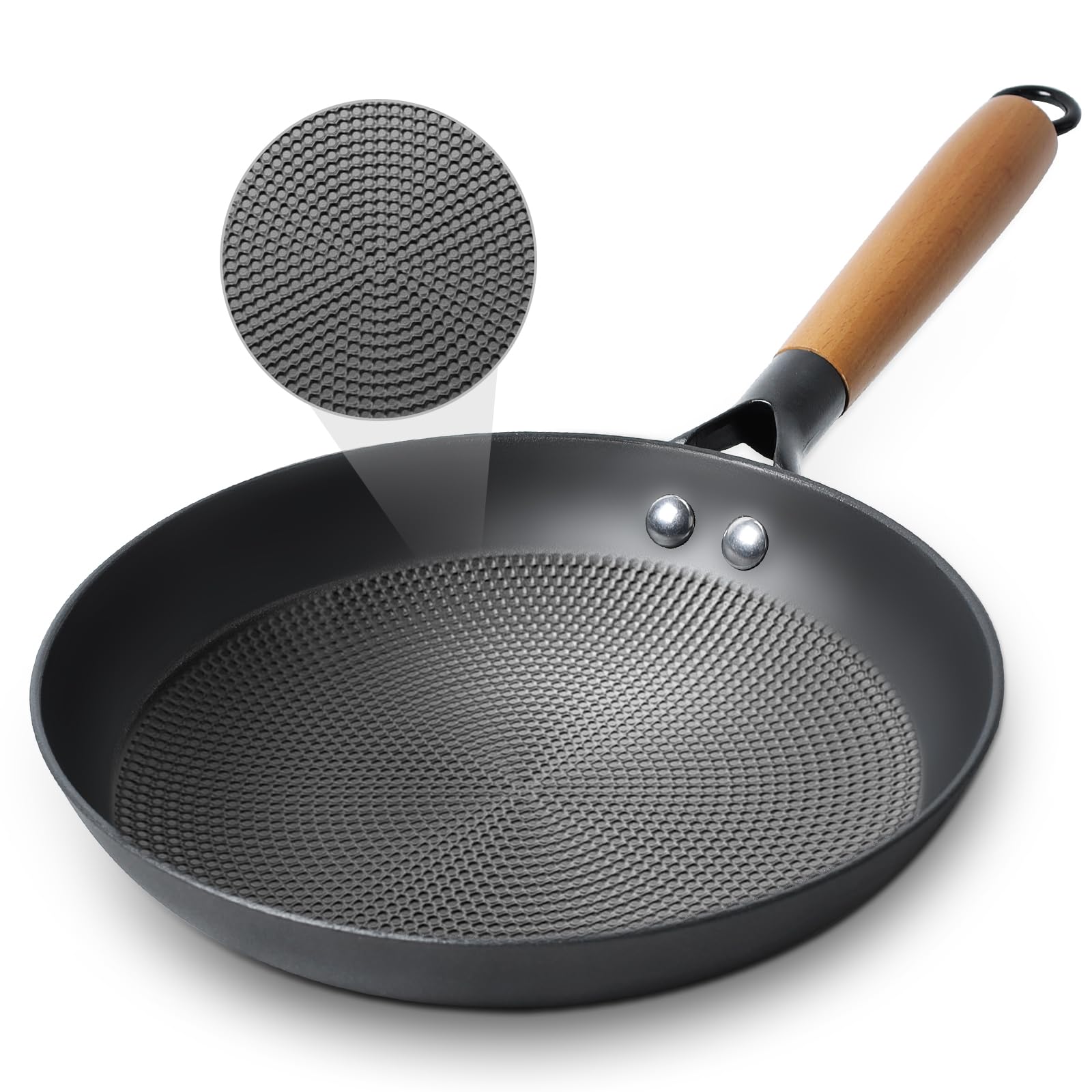 Letschef Non Stick Frying Pans 12inch Cast Iron