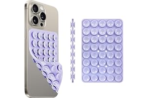 Giumel 1 Pack Silicone Suction Cup Phone Case Mount Double Sided, Phone Accessories Hands-Free Strong Grip Holder for Selfies and Videos, Silicon Phone Stand Sticky for iPhone and Android Lavender