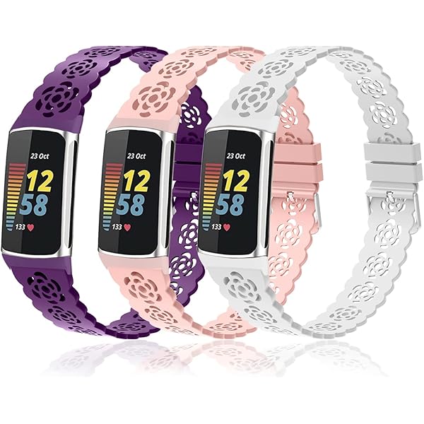 Adjustable Wristband For Charge 5 2 Pack Silicone Bands For Fitbit Charge 6 & Charge 5 - Soft Sport Replacement Straps For Women & Men Soft Sport Strap For Fitbit