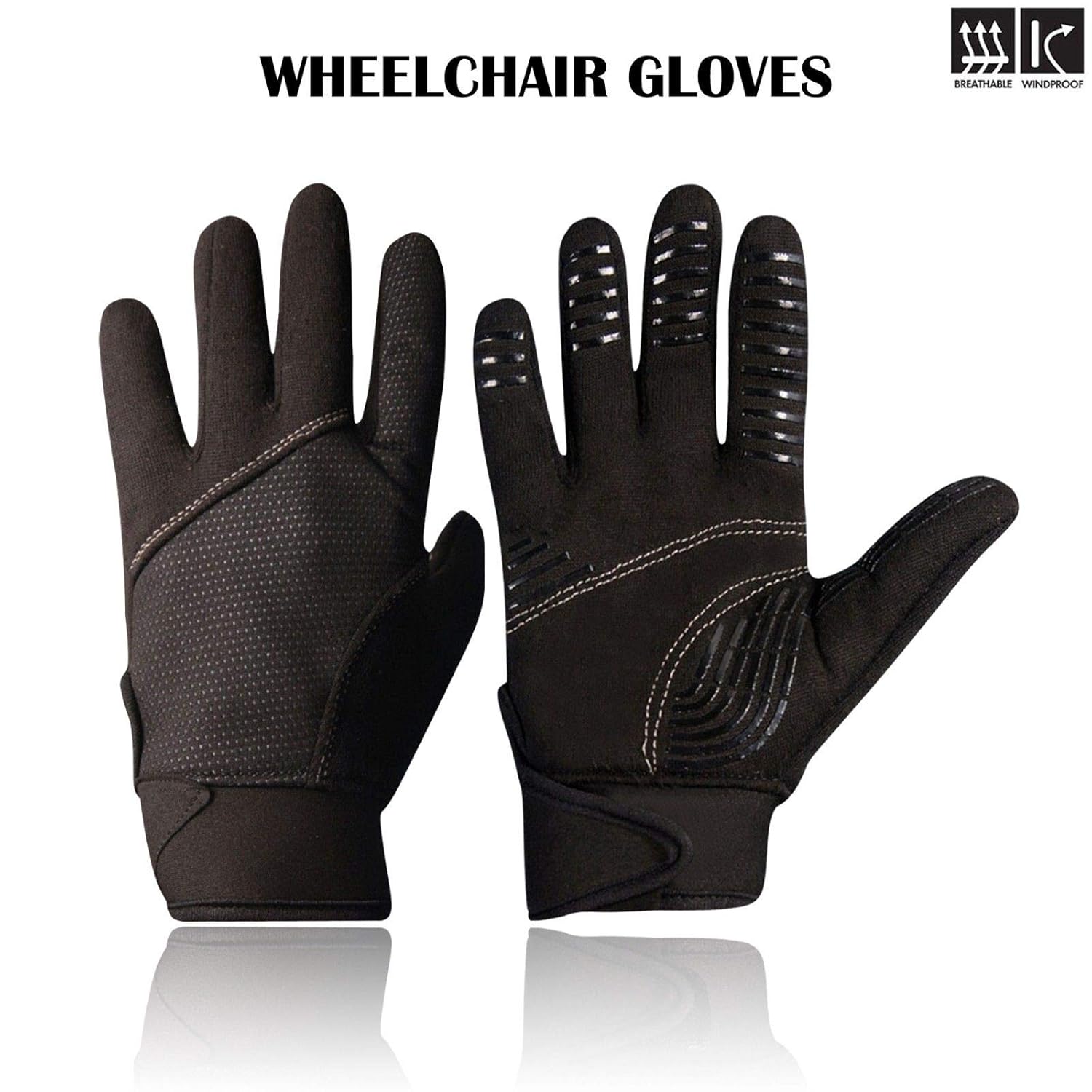 Rebo Wheelchair Disability Mobility Full Finger Gloves