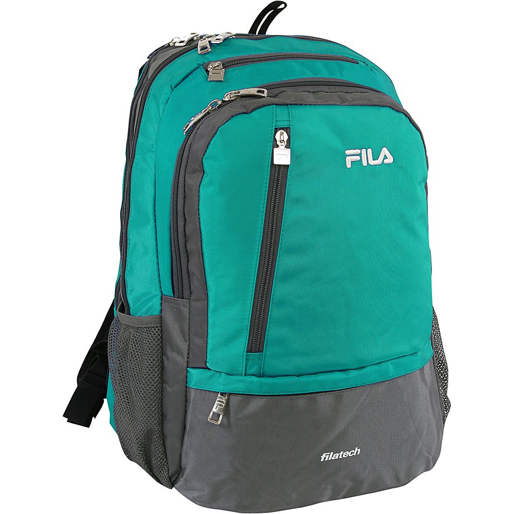 Fila Duel School Laptop Computer Tablet Book Bag, Teal, One Size, Duel Tablet and Laptop Backpack