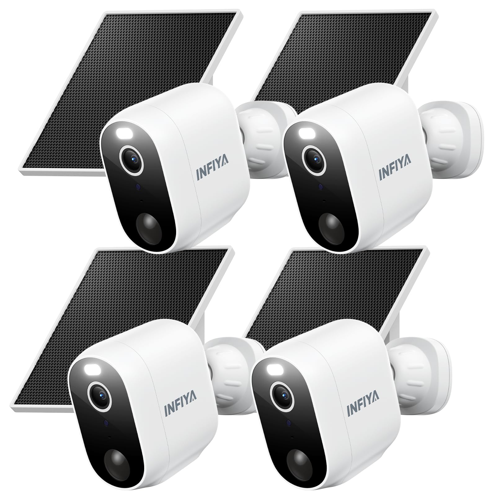 Photo 1 of INFIYA Security Cameras Wireless Outdoor-Solar&Battery Powered 2K 2.4G Cameras for Home Security, Instant Alert, AI Human Detection, Color Night Vision, 2-Way Talk, SD Storage, Work with Alexa, Z1 4P