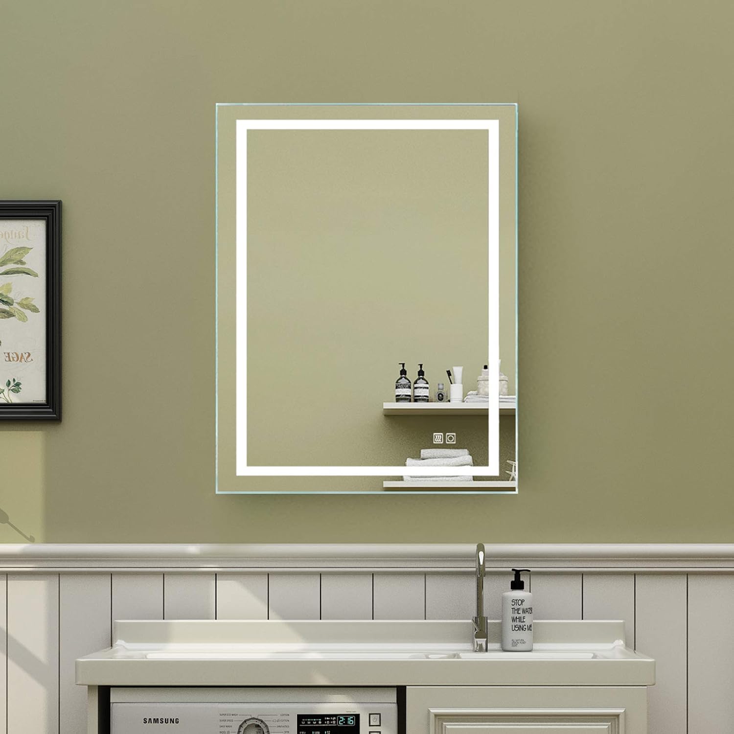 Amazon Com Es Diy 28 X 36 Inch Frameless Led Mirror For Bathroom Dimmable Wall Mounted Defogger Makeup Mirror With Night Light Cri 90 Color Temperature 5000k Horizontal Vertical Mounting Kitchen Dining es diy 28 x 36 inch frameless led mirror for bathroom dimmable wall mounted defogger makeup mirror with night light cri 90 color temperature