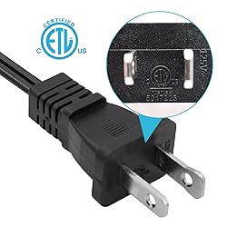 2 Prong Extension Power Cable 1FT, Short Flexible