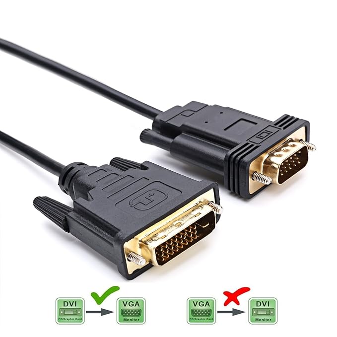 CableDeconn DVI auf VGA, 2M DVI 24+1 DVI-D M to VGA Male with Chip Active Adapter Konverter Kable for PC DVD Monitor HDTV