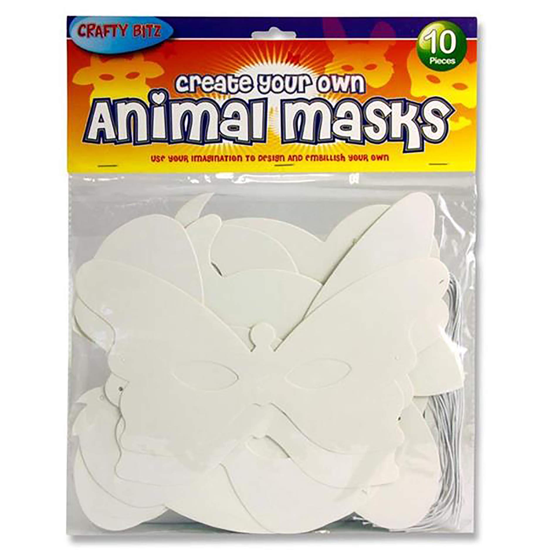 Premier Stationery Crafty Bitz Cutout Masks - Animal Design. Pack of 10