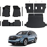Floor Mats for Subaru Forester 2025 2026, All Weather Floor Mats Trunk Cargo Liner with Backrest Protectors and Door Sill Guards Accessories, Full Coverage Set (Gas Only)