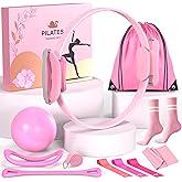 Consripie Pilates Equipment Set for Women, Pilates Ring and Ball Set, at Home Pilates Workout Equipment with 15" Magic Circle Ring and Resistance Bands, A Must-Have for Beginners and Seasoned Yogis