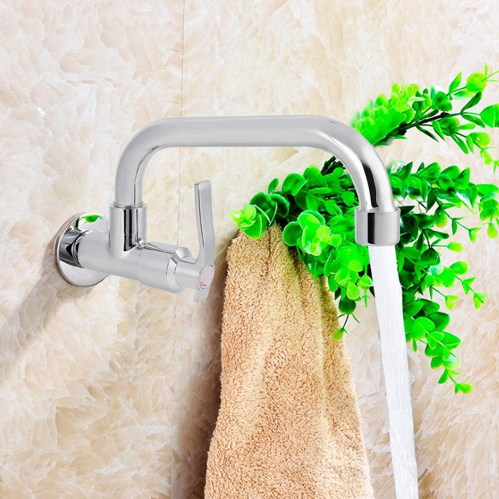 TOPINCN Kitchen Faucet Wall Mounted Single Cold Water Tap Single Handle Kitchen Sink Faucet G1/2In Home Use Accessories(Type B 20Cm) - Image 4