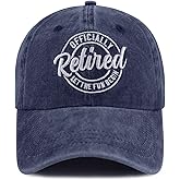 Xucamty Officially Retired Let The Fun Begin Baseball Cap, Funny Adjustable Cotton Embroidered Hats for Retirees Men Women