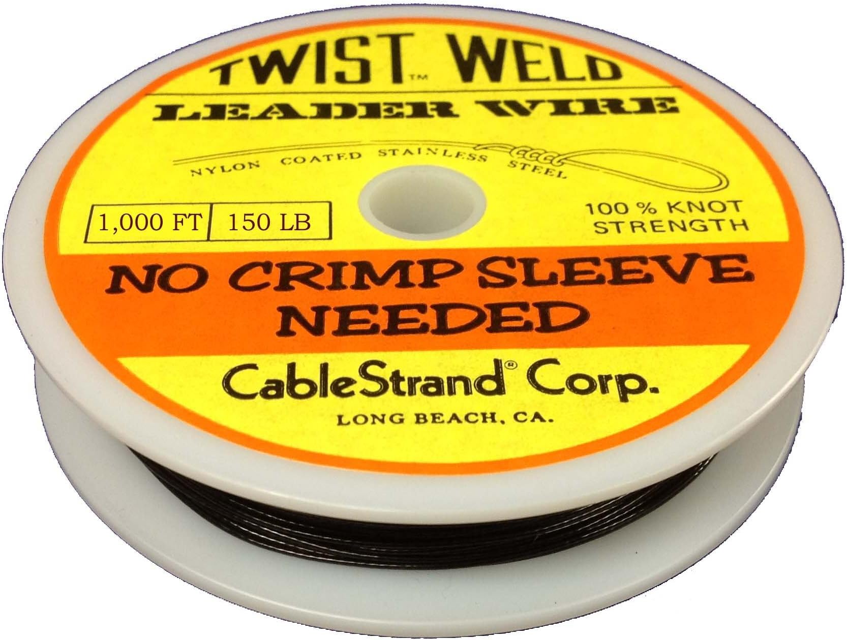 Twist Weld - Black Nylon Coated Leader Wire - No Crimp Sleeve Needed - 150 Lb Break Strength - 1000 Feet