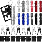 Glooglitter 24 Pcs Men Small Gifts Bulk Mini Screwdriver Flashlight Keychain Set Multitool Credit Card Survival Tool Employee Coworkers Fathers Gifts for Men Dad Husband, No Batteries Included