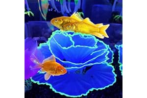 Besimple Artificial Coral Ornament Glowing Effect Resin Aquarium Plants Coral Aquarium Fish Tank Decorations(Blue)