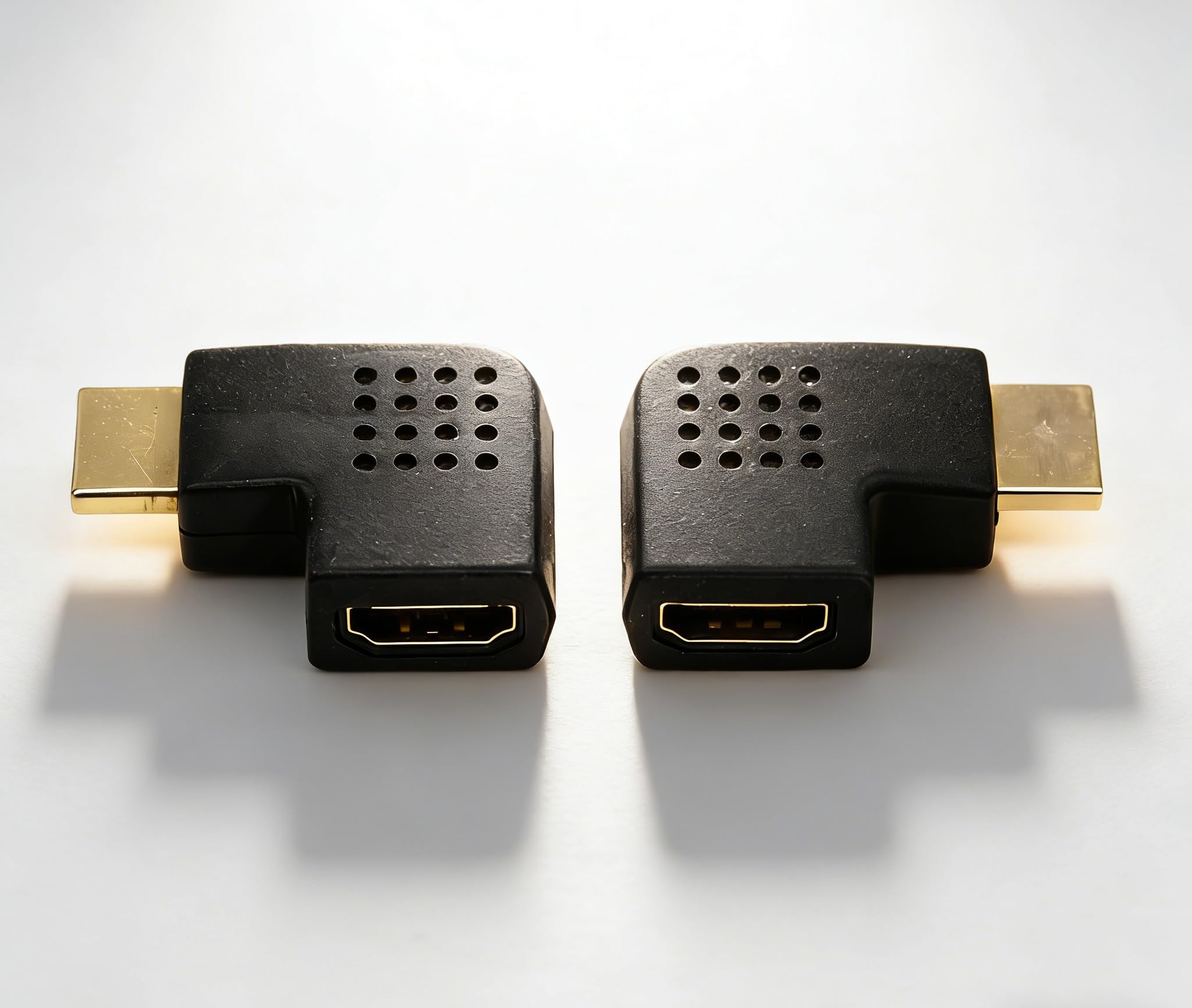 RHINORO Turning Left & Right Angled Adapter Compatible with HDMI Port Coupler Male to Female 90 & 270 Degree (2 pcs a bag)