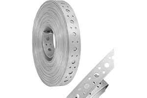 HOIGON Galvanized Metal Pipe Strapping 1 Inch x 82FT with Holes, Heavy Duty HVAC and Plumbing Support, Rust-Resistant Duct Se