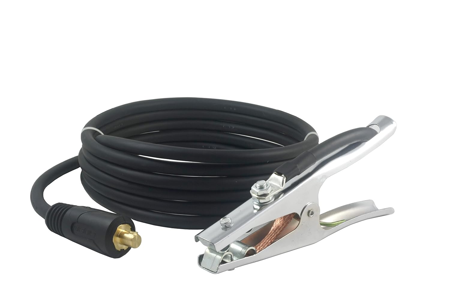 350 Amp Welding Ground Clamp Lead Assembly Dinse 3570 Connector 1/0 AWG Cable 25 Feet Welding