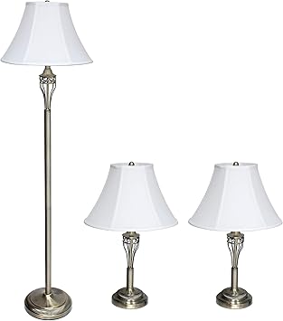 lampara de diseno elegante lc1001 abs three pack lampara set 2 lamparas de mesa 1 piso color laton envejecido