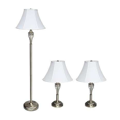 Elegant Designs Lc1001 Abs Lamp Set With 2 Table Lamps And 1 Floor Lamp 3 Pack Antique Brass Lamps Light Fixtures Tools Home Improvement Urbytus Com