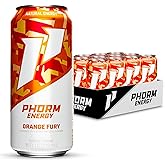 Phorm Energy Drink, Orange Fury Flavor, 200 MG Natural Caffeine From Green Tea, Sugar Free Carbonated Drink With Electrolytes & Vitamin B12, Dairy & Gluten Free, Vegan, 16 FL Oz Cans, 12 Pack