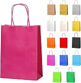 Thepaperbagstore 10 Fuchsia Small Paper Party Bags With Handles 18x22x8cm