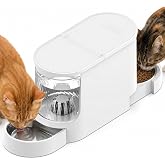 JUNSPOW Automatic Cat Feeder 2-in-1 Set with Stainless Steel Bowls | Dog Feeding &amp; Watering Supply with Stailess Steel Bowls Large Capacity Low Noise