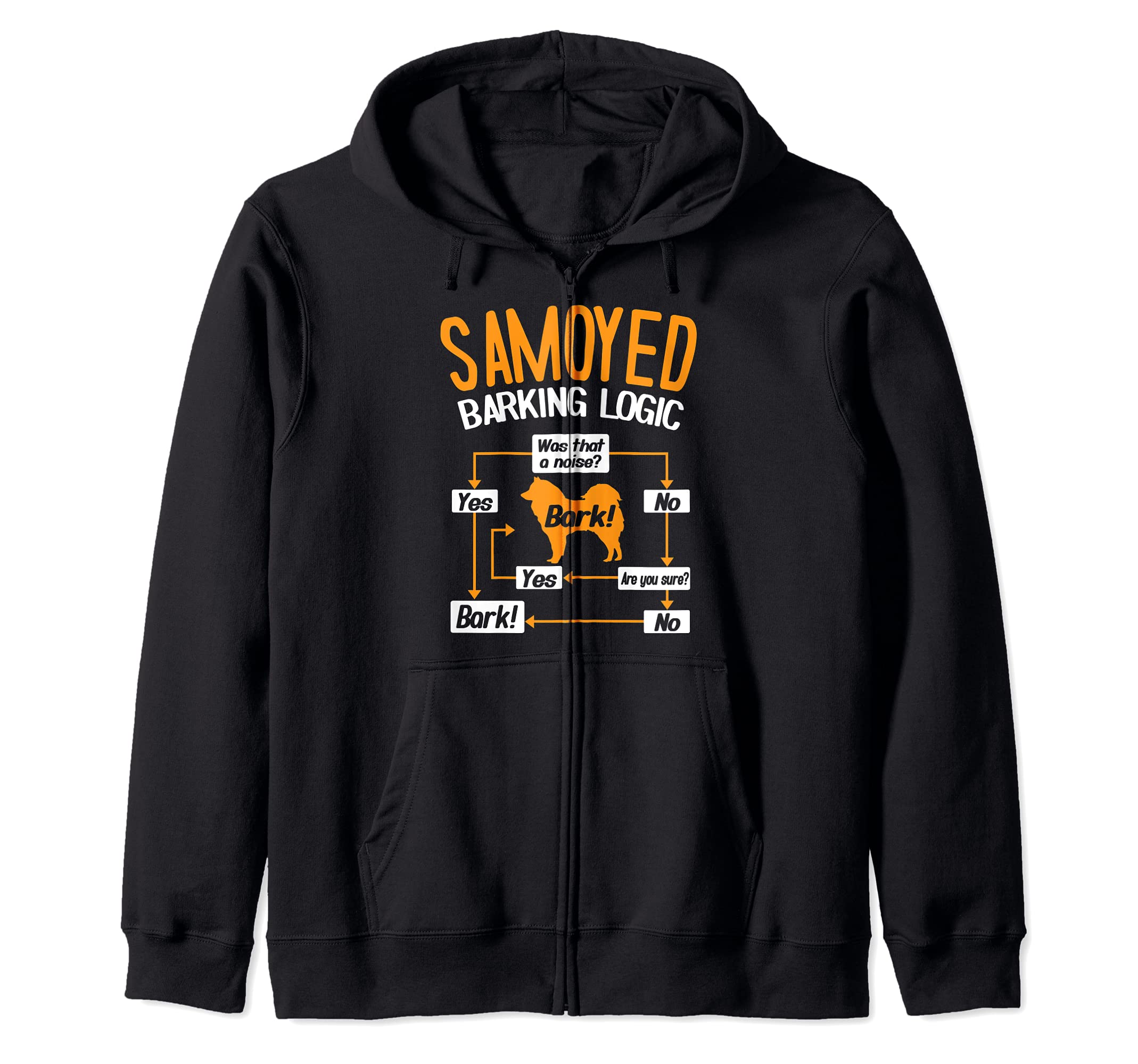 Samoyed Barking Logic Dog Lover Zip Hoodie