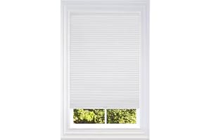 BlindsAvenue Cellular Honeycomb Cordless Shade, 9/16" Single Cell, Blackout, Cotton White, Size: 46.5" W x 48" H
