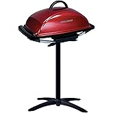 George Foreman Indoor Outdoor Electric Grill, Non-Stick Grill Griddle Plate, Healthy Grilling Drip Tray Reduces Fat, Portable