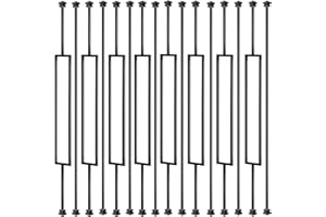 Vilstomes 16 Pack Rectangular Hollow Stair Spindles 44 Inches, 1/2" Iron Balusters for Staircase Interior With 32 Baluster Shoes