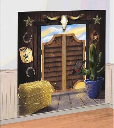 amscan Western Scene Setter Wall Decorating Kit Saloon Party Backdrop 1.65m x
