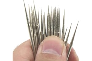 JINGLING 2.5mm Diamond Grinding Head Tapered Bits Carving Burrs Shank 3/32“ for Nail Drill Pack of 30Pcs
