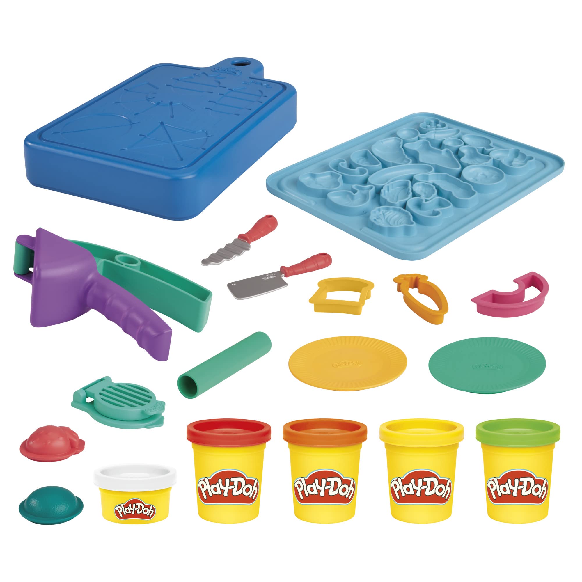 Play-Doh Little Chef Starter Set, Creative Kitchen Playset with 14 Accessories & 5 Tubs, Arts and Crafts Toys for Kids Boys & Girls (3+), Non-Toxic Modelling Compound