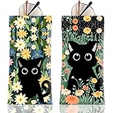 Anikathy 2Pcs Sunglass Eyeglass Glasses Case Soft PU Leather with Cleaning Cloth Portable Glasses Pouch Bag for Men Women