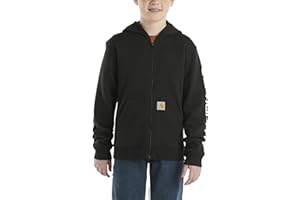 Carhartt Kid's CP8675 Long-Sleeve Full-Zip Logo Sweatshirt - Boys