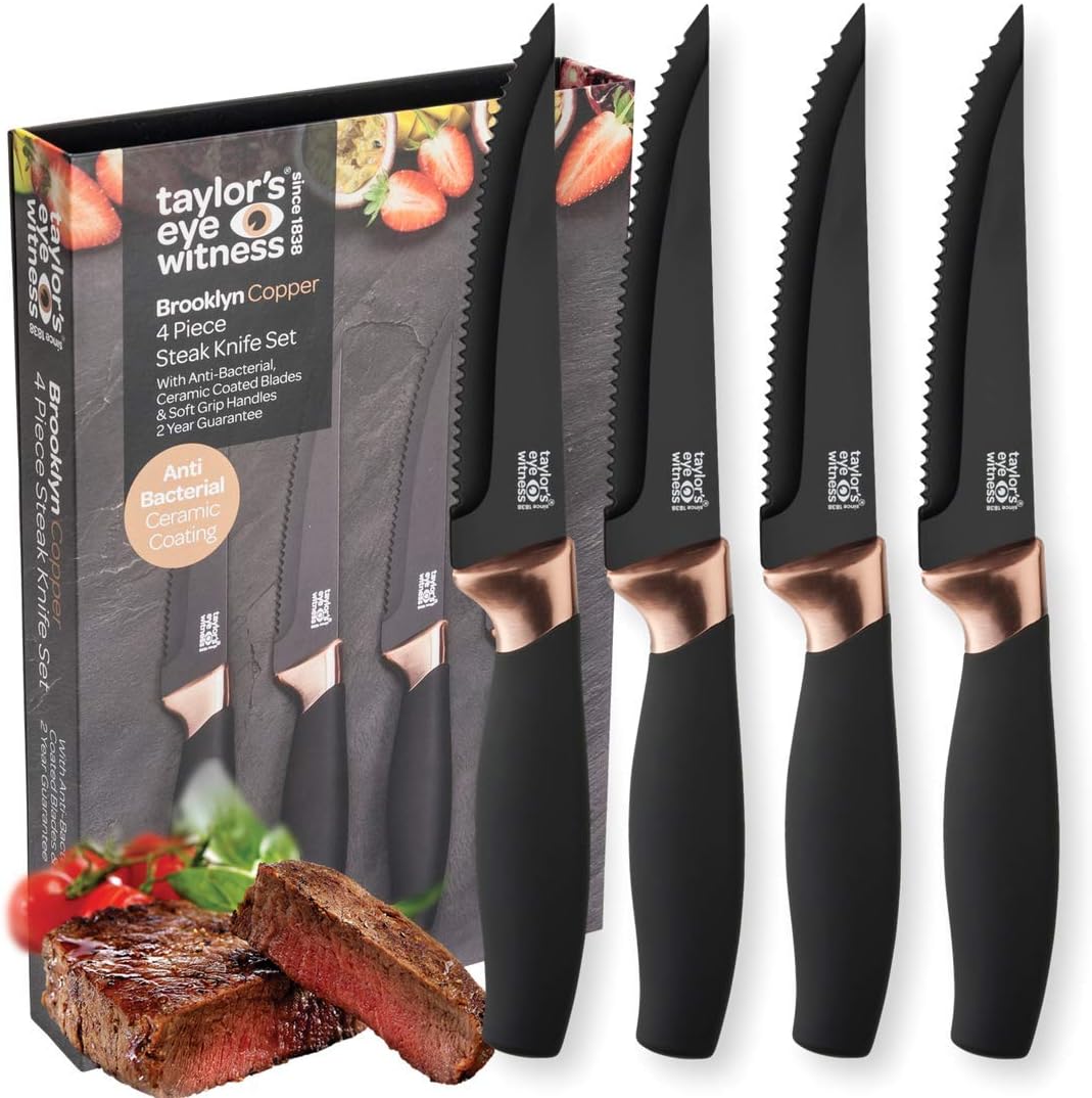 Taylors Eye Witness Four Piece Cheese Knife Set in Acrylic Stand - The