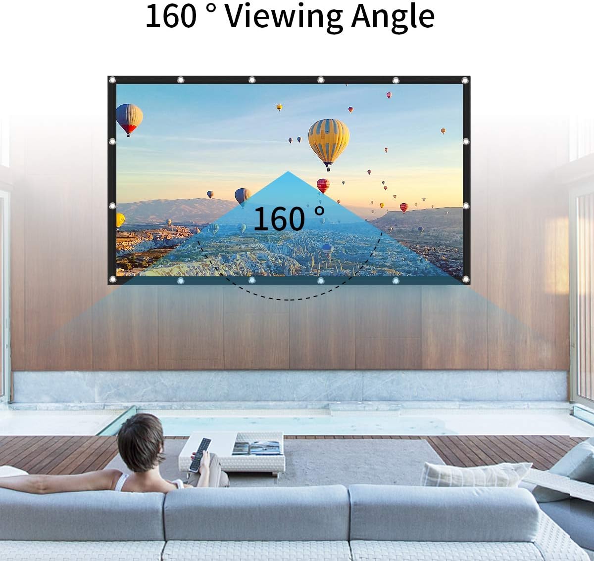 Projector Screen, Keenstone 120 Inch Projection Screen 4K 16:9 HD Foldable Wrinkle-Free Portable Movies Screen for Home Backyard Theater Outdoor Indoor Support Double Sided Projection, High Contrast: Electronics