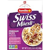 Familia Swiss Muesli Cereal, Premium Recipe with Spelt Flakes, Krispies, Fruit and Nuts, 0g Added Sugar, 21 Ounce (Pack of 1)