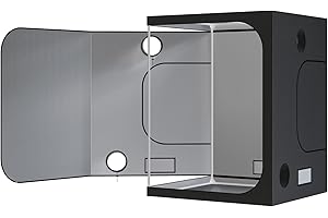 TopoGrow Hydroponic 60"X60"X80" Large Grow Tent High Reflective Mylar 5'X5' Growing Tents with Floor Tray Indoor Garden Dark Grow Room for Indoor Plant Growing, Gardening & Germination