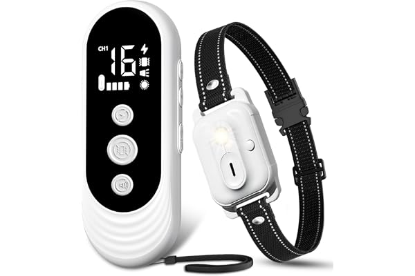 PatteSage Shock Collar Dog Training Collar with Remote, 3300 Ft Dog Shock Collar with Flash Light and 4 Training Modes, IPX7