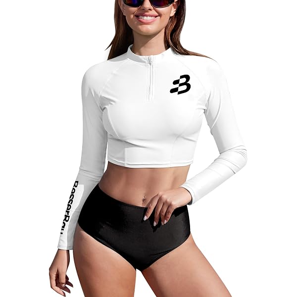 thumbnail image 2 of Body Glove Women's Let It Be Long Sleeve Crop Top Rashguard - UPF 50 Sun Protection 2 of 10