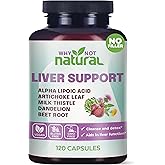 Why Not Natural 5-in-1 Liver Health Formula Supplement for Detox and Cleanse with Milk Thistle Support - 120 Capsules