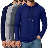 August Alley 4 Pack Mens Big and Tall Hoodies Sweatshirt Long Raglan Sleeve Casual Pullover Drawstring Workout Athletic Shirt