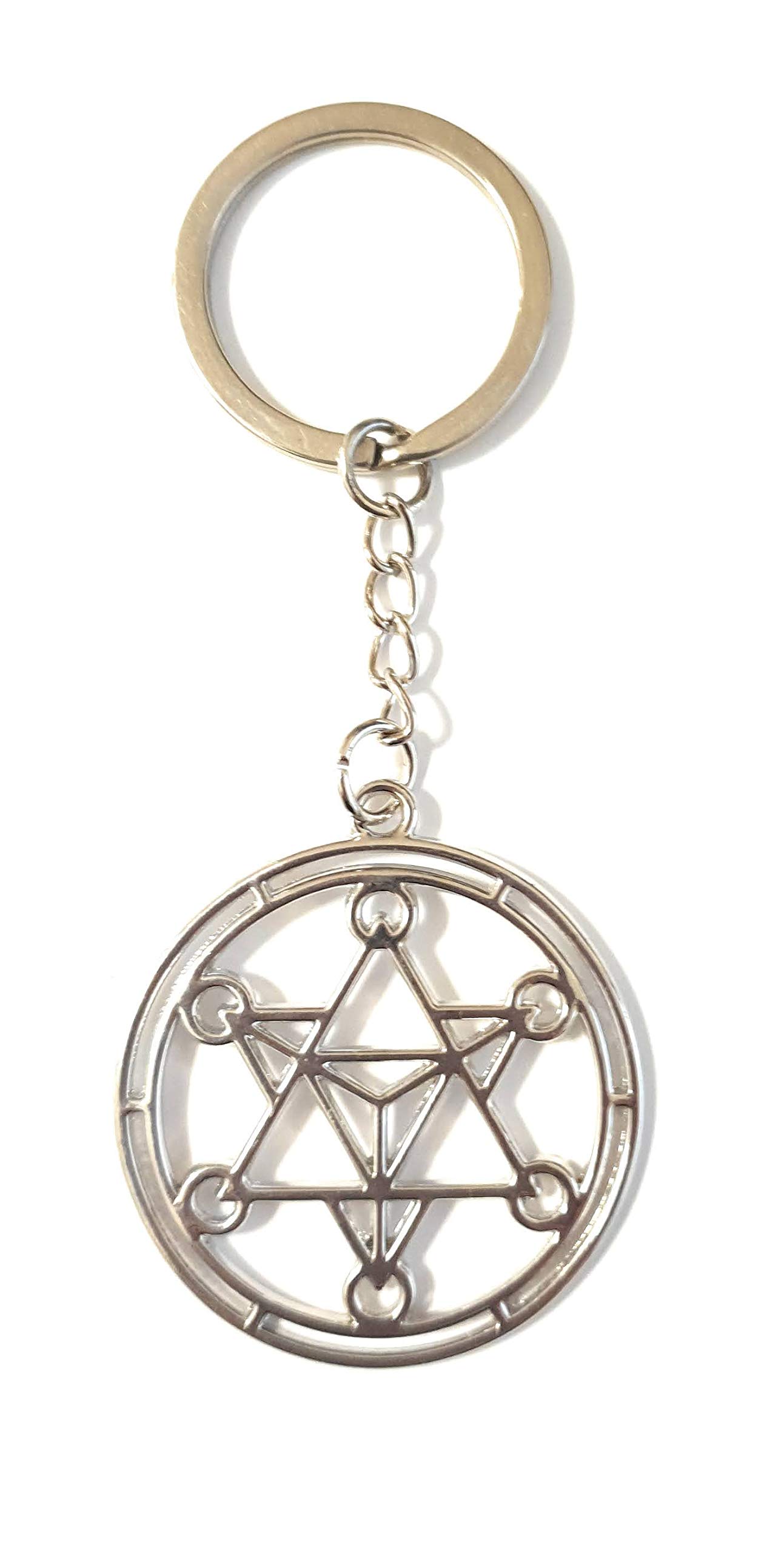 Dreambase Merkaba Key Ring Meditation Antique Silver