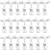 Honeydak 50 Pcs Plastic Sign Holder Clips Swivel Price Signs Rotatable Rack Shelf Price Clips for Merchandise Double Display for Retail Cards(Simple Shape)