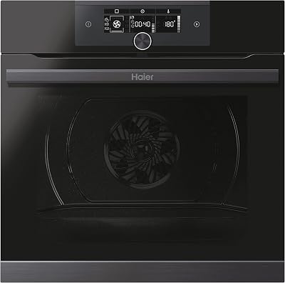 I-Turn Series 4 HWO60SM5F8BH - Horno Multifunción, Pirolítico, Conectividad WIFI y Bluetooth, Capacidad 70L, 13 Funciones, Mando Giratorio y Display Digital, Iluminación Lateral, Negro