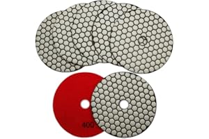 SHDIATOOL 5-Inch Dry Diamond Polishing Pads Grit 400 for Granite Marble Quartz(7-Pack)