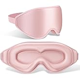 FlyCoco 99% Fully Block Out Light Eye Sleep Mask, 3D Deep Contoured Eyes Cover Zero Pressure, Long Lash Extension Eyes Mask w