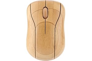 YUEHISY Bamboo Wireless Mouse Natural Wooden Optical Mouse, 2.4G Silent Ergonomic, Anti Static Bacterial, 1600DPI for PC Lapt