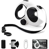 LULUPET 16Ft Retractable Dog Leash with LED Light, Heavy Duty Leash for Medium Dogs (20&ndash;66 lbs), 360&deg; Tangle-Free, Built-in Poop Bag Dispenser